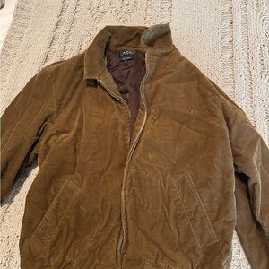 A.P.C. Men's Brown Corduroy Bomber Jacket
